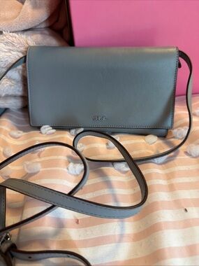 Lauren Ralph Lauren Grey Leather Crossbody Bag